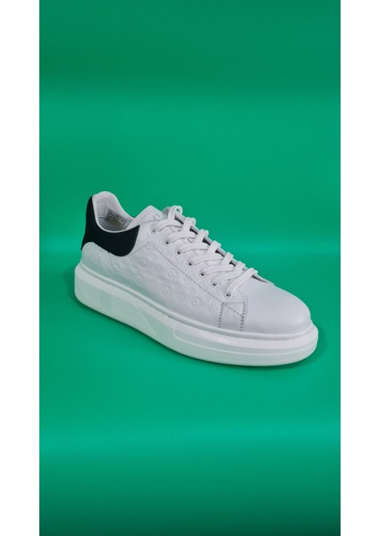 Bağcıklı Lv Model Baskılı Kalın Düz Taban Sneaker Ayakkabı 21006