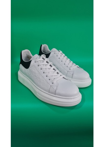 Bağcıklı Lv Model Baskılı Kalın Düz Taban Sneaker Ayakkabı 21006