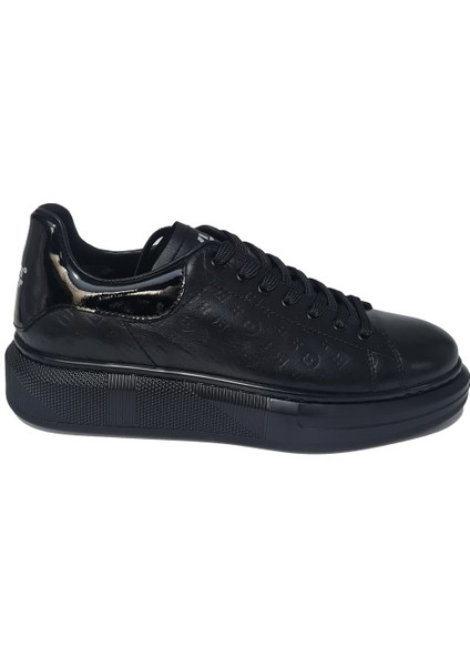 Bağcıklı Lv Model Baskılı Kalın Düz Taban Sneaker Ayakkabı 21006