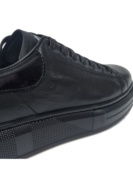 Bağcıklı Lv Model Baskılı Kalın Düz Taban Sneaker Ayakkabı 21006