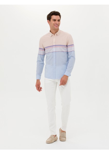 Erkek Mavi Slim Fit Uzun Kollu Gömlek 50265469-VR036 modelleri