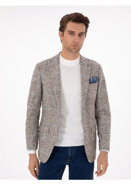 Erkek Açık Kahverengi Slim Fit Ceket 50290526-VR002 modelleri