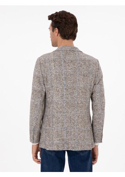 Erkek Açık Kahverengi Slim Fit Ceket 50290526-VR002 indirimleri