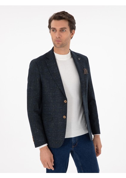 Erkek Petrol Slim Fit Ceket 50290538-VR102