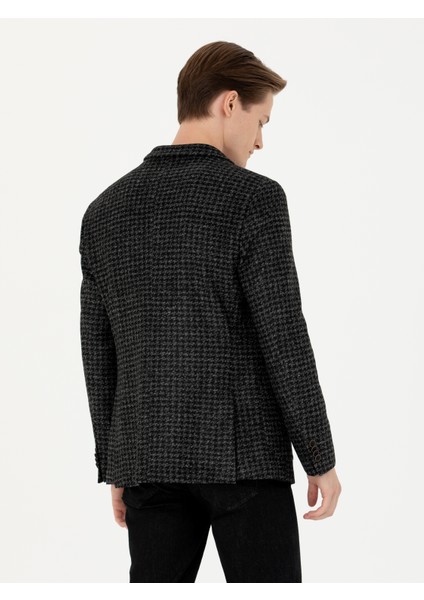 Erkek Antrasit Slim Fit Yün Karışımlı Spor Ceket 50272721-VR006