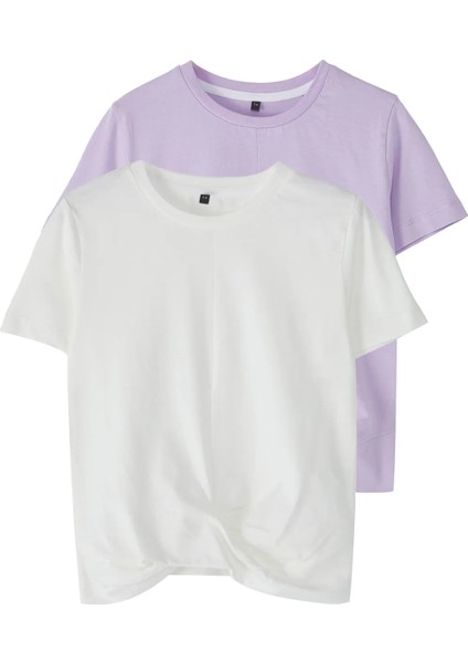 Unisex Çocuk Basic %100 Pamuk 2'li Kombin Tişört