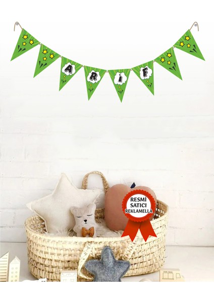 Model 194 Kişiye Özel Isimli Yazılı Banner Doğum Günü Süsü Flama Bayrakları