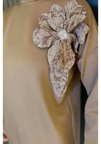 Yaka Çiçek Detaylı Tunik Pantolon Tesettür Ikili Takım P-00015931 modelleri