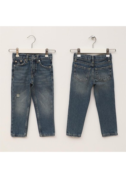 Erkek Çocuk Kot Ince Pantolon - 12382 - Mavi