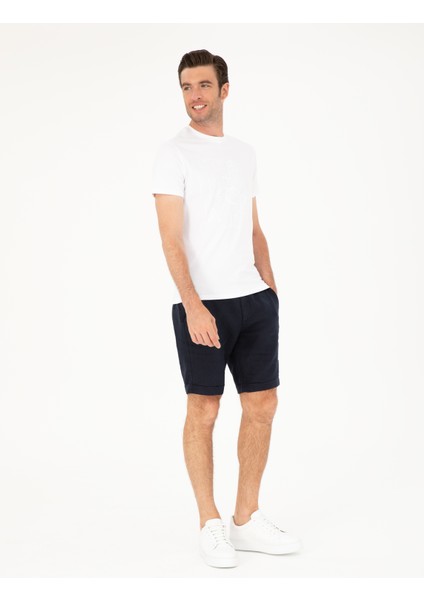 Erkek Beyaz Slim Fit Bisiklet Yaka T-Shirt 50284843-VR013