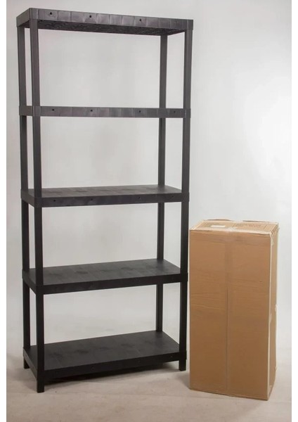 5 Katlı 43x93x215 Cm Plastik Raf - Depo, Arşiv, Kiler, Dosya, Market Rafı