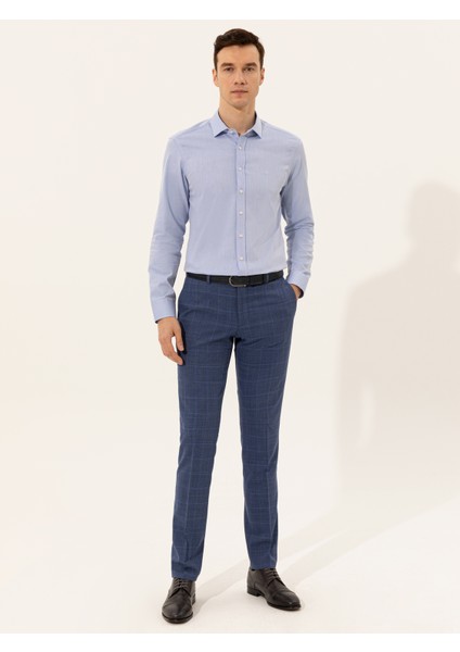 Erkek Açık Mavi Slim Fit Uzun Kollu Basic Gömlek 50250818-VR003