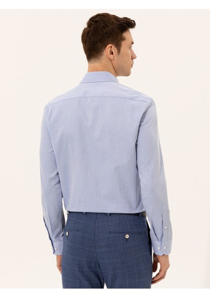 Erkek Açık Mavi Slim Fit Uzun Kollu Basic Gömlek 50250818-VR003 fiyatları