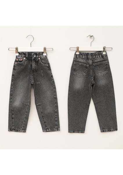 Erkek Çocuk Kot Ince Pantolon - 12383 - Gri