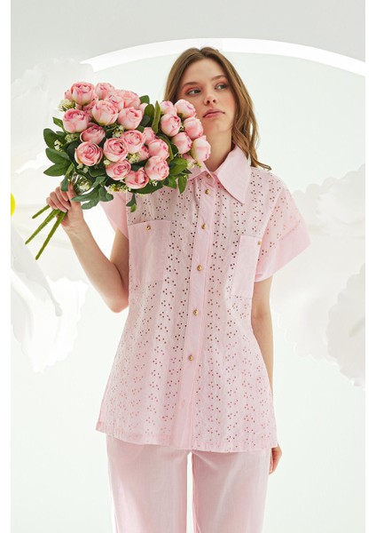 Kadın Önden Düğmeli Pijama Takımı, %100 Pamuk fırsatları