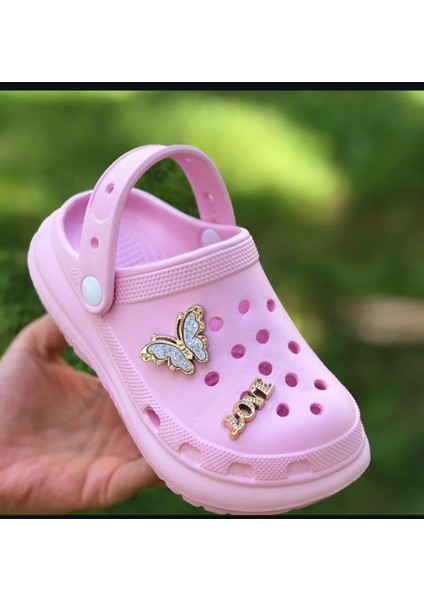 Kız Çocuk Sandalet Parlak Taşlı Kaydırmaz Taban Havuz Deniz Ayakkabısı