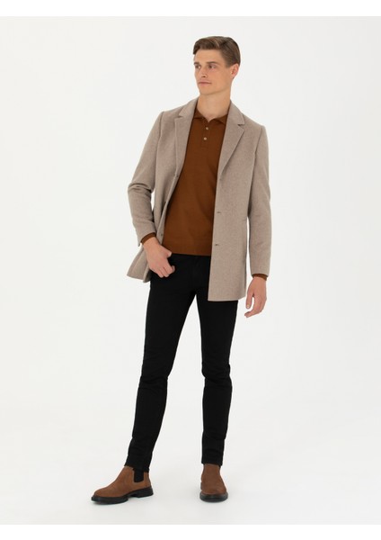 Erkek Vizon Yün Karışımlı Ex.slim Fit Palto 50274045-VR052