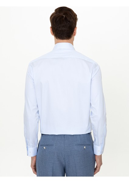 Erkek Açık Mavi Slim Fit Uzun Kollu Basic Gömlek 50250845-VR003