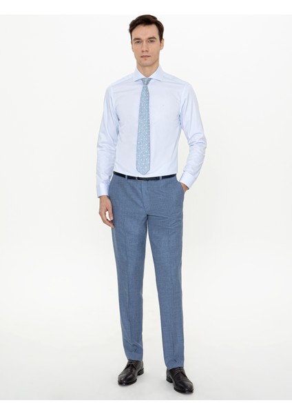Erkek Açık Mavi Slim Fit Uzun Kollu Basic Gömlek 50250845-VR003