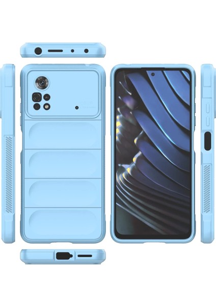 Xiaomi Poco X4 Pro 5g Kılıf Optimum Silikon - Sky Blue Ferrg