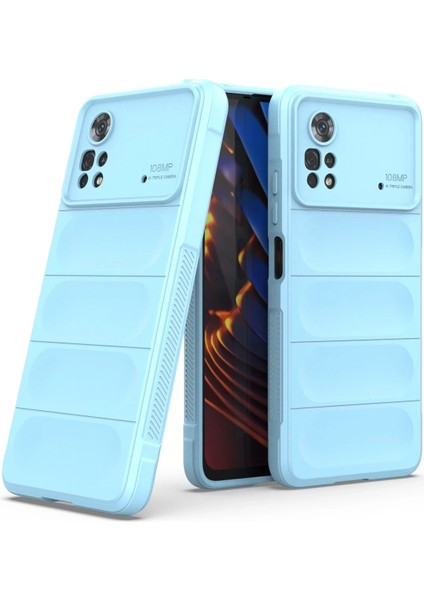 Xiaomi Poco X4 Pro 5g Kılıf Optimum Silikon - Sky Blue Ferrg