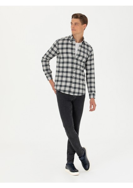 Erkek Taş Slim Fit Uzun Kollu Gömlek 50282560-VR049 fırsatları