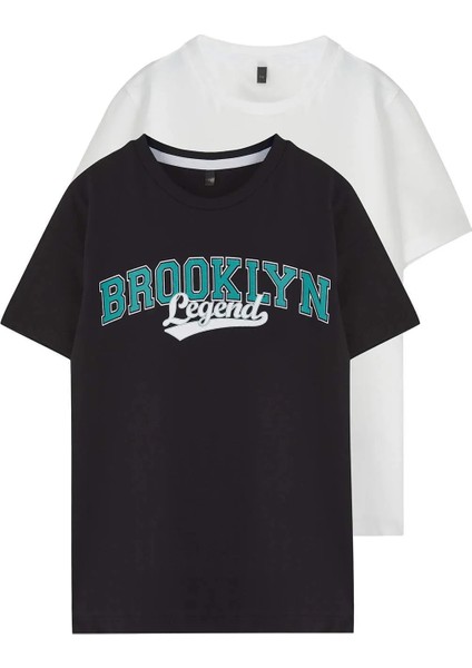 Unisex Çocuk Basic %100 Pamuk 2'li Kombin Tişört
