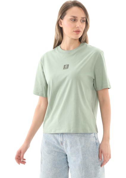 TB0A5RZXEC61 Timberland Stack Logo Short-Sleeve Tee Kadın T-Shirt Yeşil fiyatları