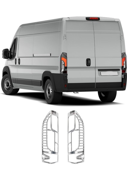 Peugeot Boxer Uyumlu 2015 ve Üzeri Stop Çerçevesi 2 Parça Abs Krom Kaplama
