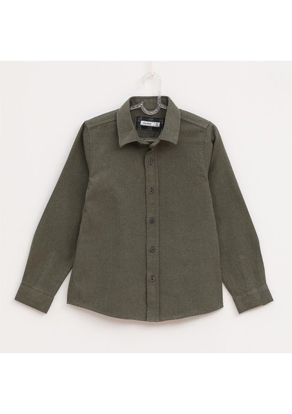 Erkek Çocuk Uzun Kol Ince Gömlek - 15198 - Yeşil