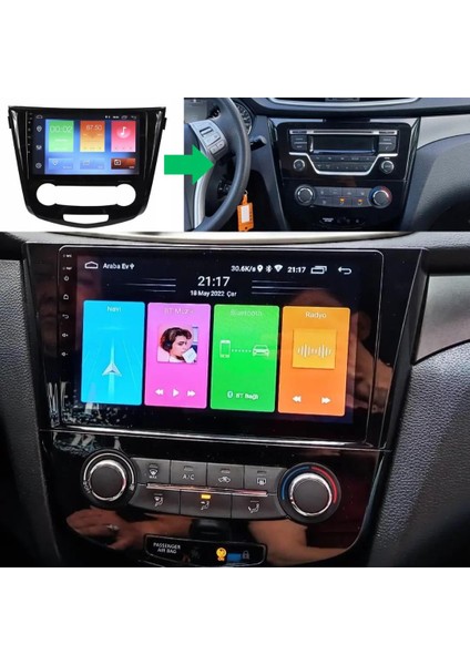 Nissan Qashqai Dijital Klima Android Multimedya Sistemi 4-64 For-X (2014-2021)