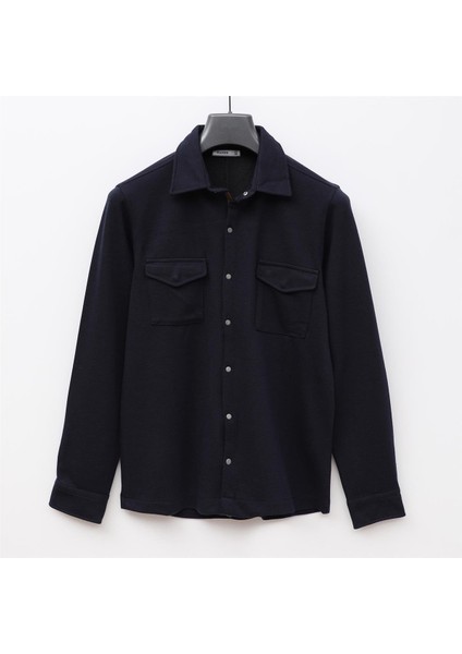 Erkek Çocuk Şardonsuz Uzun Kol Ince Gömlek - 15246 - Lacivert