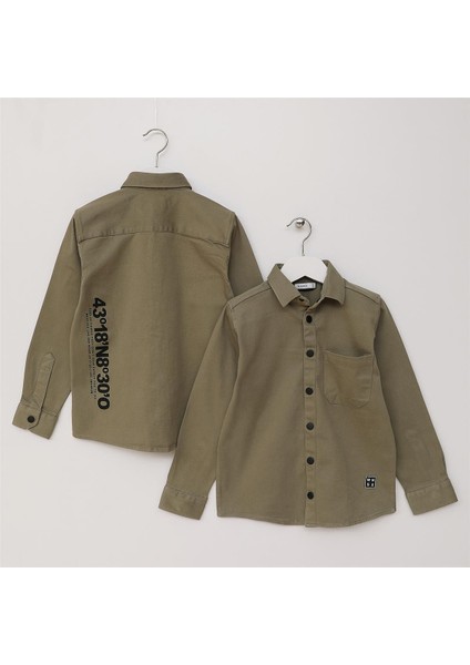 Erkek Çocuk Uzun Kol Ince Gömlek - 15203 - Haki