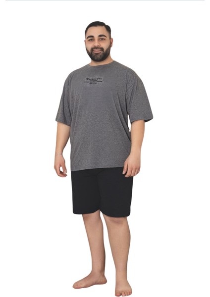 Büyük Beden Pamuklu Cepli Kısa Kollu Şortlu Erkek Pijama Takımı fırsatları