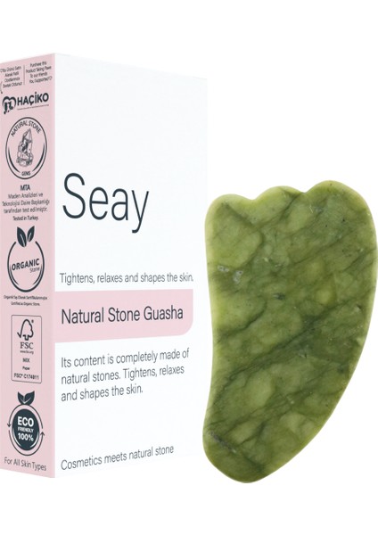 Yeşim Taşı (JADE) Tırtıklı Melek Kanadı Gua Sha Yüz Masaj Aleti Değerli Doğal Taş Sertifikalı