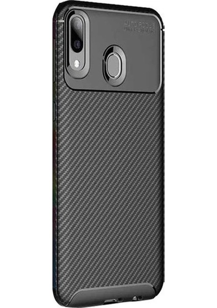 Huawei Y7 Prime 2019 Karbon Desenli Negro Silikon Kılıf
