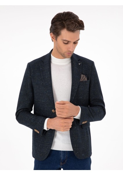 Erkek Petrol Slim Fit Ceket 50290538-VR102