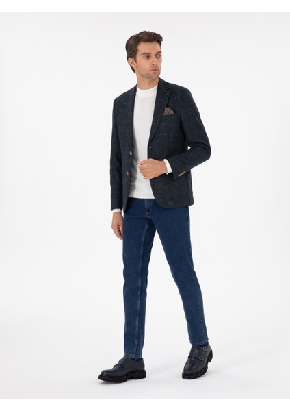 Erkek Petrol Slim Fit Ceket 50290538-VR102