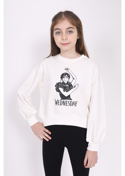 Kız Çocuk Baskılı Sweatshirt
