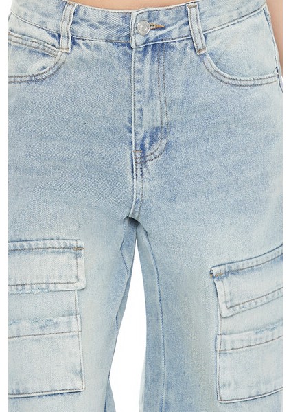 F21 Wide-Leg Kargo Jean Pantolon