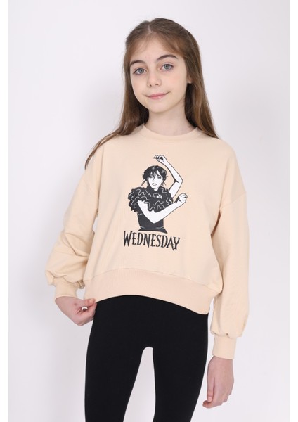 Kız Çocuk Baskılı Sweatshirt