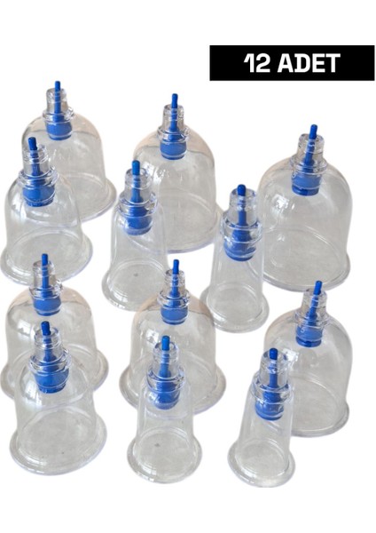 12’li Vakumlu Hacamat Kupa Seti ve 1 Adet 2 Parmak Vakum Pompası fırsatları