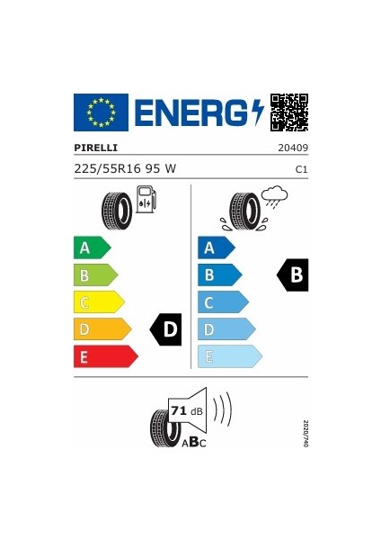 225/55R16 95W R-F Cınturato P7 (*) - Yaz Lastiği (2025 Üretim)