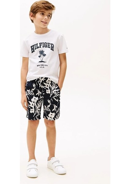 Erkek Çocuk Th Hilfiger Palm Logo T-Shirt - Beyaz fiyatları