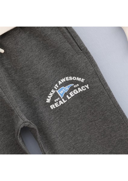 Erkek Çocuk Şardonlu Uzun Kol Kalın Alt - Üst Takım - 11645 - Antrasit - Vanilya modelleri