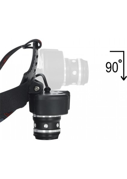 Kafa Lambası 6000 Lümen Şarjlı 3 Başlıklı Cree T6 LED Kafa Feneri Zoom Sellektör HT-630