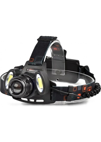 Kafa Lambası 6000 Lümen Şarjlı 3 Başlıklı Cree T6 LED Kafa Feneri Zoom Sellektör HT-630