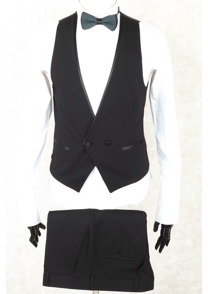 Damatlık Smokin - Full Set Slimfit Saten Geniş Sivri Yaka, Tek Düğme, Çift Yırtmaç ,kına Yeşil Drop 6 Yelek, Gömlek, Papyon Dahil modelleri