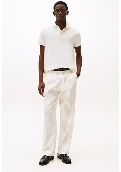 Erkek Th 1985 Regular Düz Polo T-Shirt - Ekru fiyatları