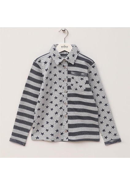 Erkek Çocuk Uzun Kol Ince Gömlek - E-065 - Lacivert